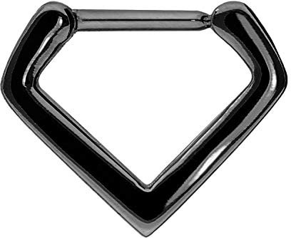 PIERCINGLINE Chirurgenstahl Clicker V-Form Piercing für Septum Tragus Helix Schwarz
