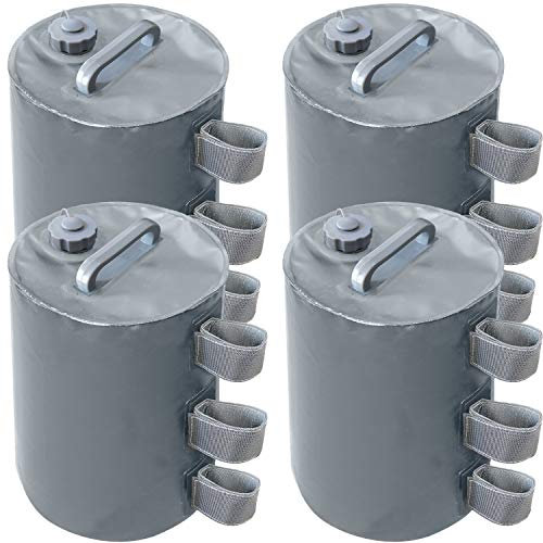 ABCCANOPY - Zavorre ad acqua per gazebo, portatili, zavorre per gambe di gazebo, riempibili con acqua, per tende e gazebo automontanti, confezione da 4 pezzi, colore: grigio