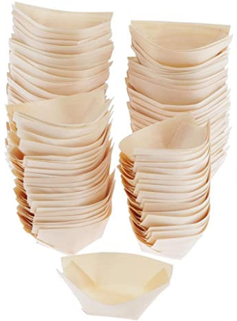Perfeclan Schalen Teller 100 Set, Fingerfood Schälchen, Snack Schalen für Knabbereien, Tapas oder Sushi, plastikfrei - abbaubar, 6x5cm