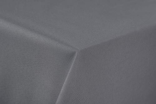 First-Tex Gartentischdecke Uni 160x220cm oval hellgrau