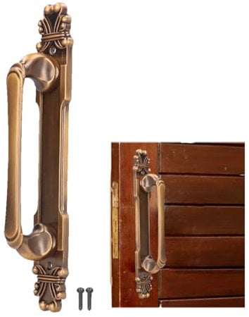 Antique Bronze Cabinet Handle,European Style Door Pull Handle with Back Plate Cabinet Knobs Door Pull Knobs 11x1.7x2.2inch for Cupboard Wardrobe Furniture Hardware