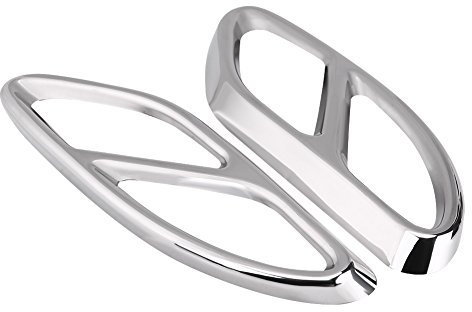 Abgasschalldämpferabdeckungen 1 Paar, Yosoo 1 Paar Auspuffschalldämpfer-Endrohrabdeckungen für GLC C E-Klasse C207 Coupé 14-17(Silber) für e43 amg auspuffblende w212 auspuffblende glc coupe tuning aus