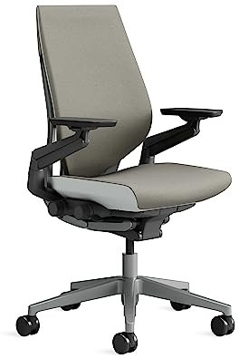 Steelcase Gesture Ergonomischer Bürostuhl mit 360° Armlehnen und 3D-Live Back Lumbalstütze Trüffel, 66 x 62.5 x 104