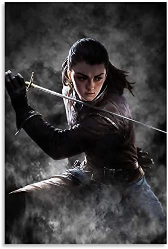 Iooie GemäLde Auf Leinwand Arya Stark Game of Thrones für die Familiendekoration Wandkunst Malerei Poster Druckt Bilder 19.7x27.6(50x70cm) Kein Rahmen