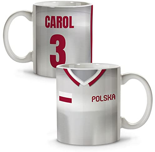 LolaPix Tazas Personalizadas. Tazas fútbol. Tazas Personalizadas con Nombre. Taza Desayuno fútbol. Capacidad 330ml. Varios diseños. Polonia