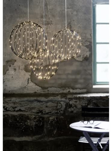 technik@all 3er Set LED 3D-Kugel 'Mounty' schwarz, Ø 30cm + 40cm + 50cm 230V