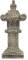 Oriental Galerie Stein Figur Pagode Lampe Skulptur bestehend aus 2 Elementen für den Garten oder Eingang Stehlampe Lavastein Grau 80 cm