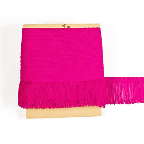 TEXTEX = Fleco de Cuquillo para Coser de Flamenca y Sevillana. Composición Rayón 100%. Largo de 10cm. Piezas de 5m - (Fucsia)