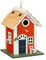 Relaxdays Deko Vogelhaus, Landhausstil, Holz, zum Aufhängen, H x B x T: 25 x 18,5 x 18,5 cm, Vogelvilla für Garten, bunt