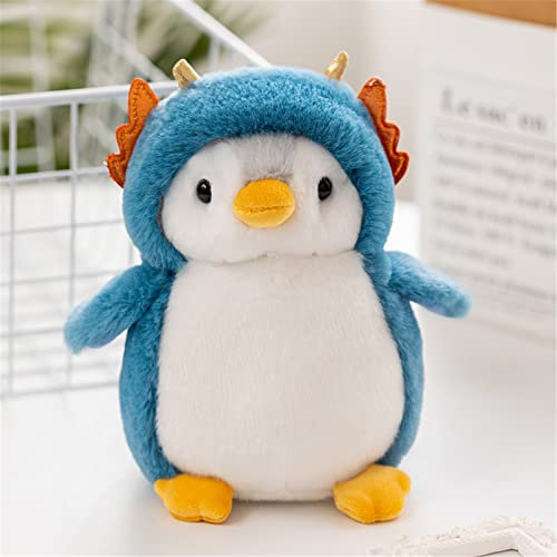 EXQULEG Plüschtier Pinguin Stofftier Pinguin Kissen Kuscheltier Cartoon Pinguin Kissen Geschenk Kinder Kuscheltier (Blau)