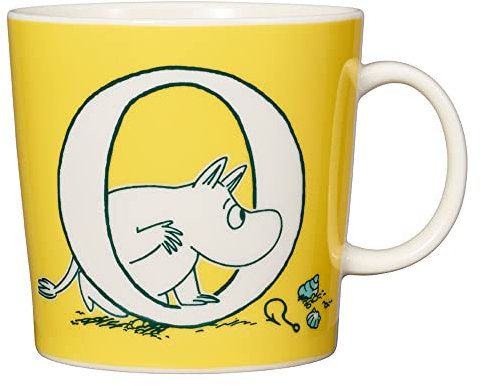 Arabia Moomin Henkelbecher ABC Buchstabe O, aus Vitroporzellan, Fassungsvermögen: 400ml, Maße: 12 x 9,4 x 9 cm, 1066897