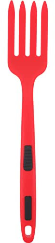 DOITOOL Silicone Flexible Fork Heat Resistant Cooking Fork Blending Kitchen Non Stick for Mix Ingredients Mash Food Whisk Eggs Red