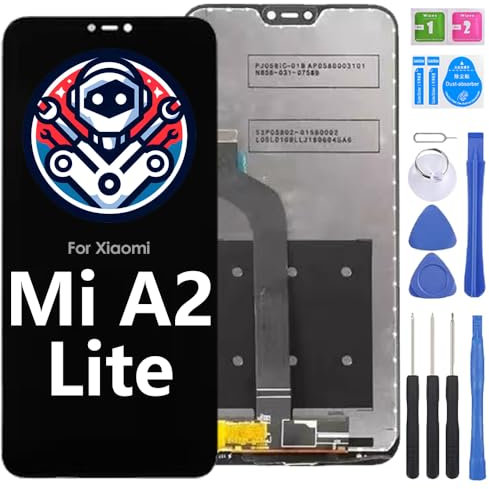 iYAiYO Pantalla LCD Digitalizador Pantalla Táctil Reemplazo Compatible con Xiaomi Mi A2 Lite M1805D1SG Pantalla Completa con Herramientas-Negro