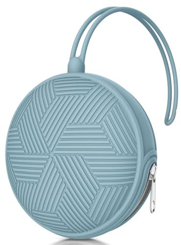 Smlpuame Porta Ciuccio, Portaciuccio in Silicone, Porta Succhietto Senza BPA, Portaciuccio da Viaggio, Custodia Ciuccio per Bambini, Pratica Scatola Porta Ciuccio,Blu
