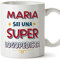 MUGFFINS Tazas Personalizadas para LOGOPEDA mujer - En Italiano - Sei Super - 11 oz / 330 ml - Regalo Personalizable original y divertido