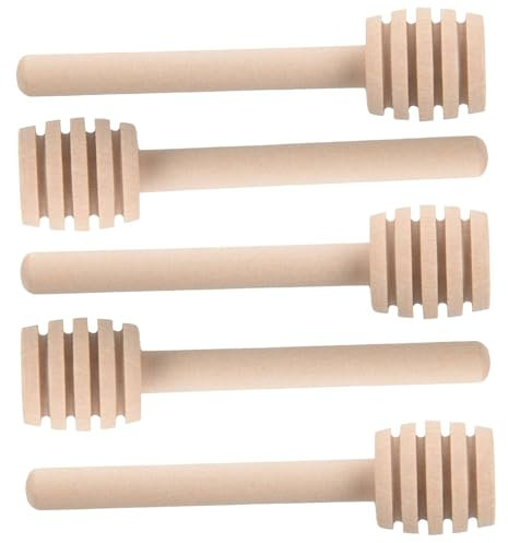 NIZEAMI 50 Pack Honey Dippers Sticks Mini 3 Wooden Honey Mixing Stirrer Drizzlers Sticks for Honey Jar Dispenser Drizzled Honey Stirrer Server