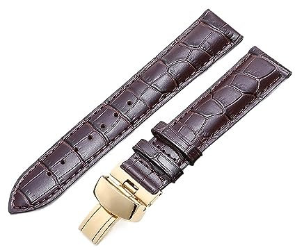 WAHRE Echtes Lederarmband passend for Tissot passend for Le Locle T41 T006 PRC200 Uhrenarmband 18 19 20 21 22 mm Handgelenkgürtel Armband 1853 Uhrenarmband(Brown Gold Clasp,21mm)