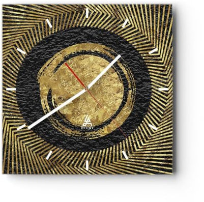 ARTTOR Moderne Wanduhr 40x40cm Quadrat Glasuhr Abstrakt - 5722