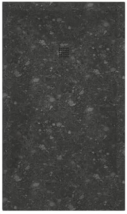 ONDEE - Piatto doccia NOLA3-80x120x3cm - Antiscivolo - Resina - Nero terazzo