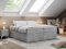 MKS MEBLE Boxspringbett 200x200 ohne Kopfteil mit Bettkasten, Bett 200x200 niedriges Kopfteil, Polsterbett 200x200 ohne Kopfteil - Bess - Hellgrau Velvet - H3