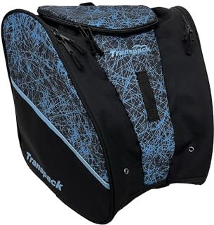 TRANSPACK Edge Junior+ Wasserabweisende 38L Ski-/Snowboardstiefel, Helm, Brille und Ausrüstung, Rucksack, Cyan Scratched Ice