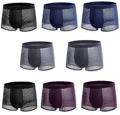 saVgu Boxer in Fibra di bambù da 8 Pezzi, Boxer in Fibra di bambù, Boxer da Uomo in bambù, Boxer Comodi in Fibra di bambù (Color : Mix-8pcs, Size : 4X-Large)