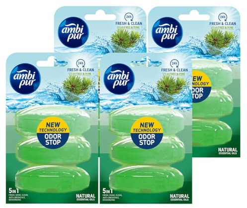 Ambi Pur WC-Steine Tea Tree & Pine 3x55ml - WC Duft (4er Pack)