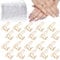 EBANKU 20PCS Wudu Nagel Ring für Acrylnägel, Verstellbare Fingernagel Ringe mit 96PCS Nagelkleber, Wiederverwendbar Metall Nagelring Set für künstliche Nägel, Nagelkunst Dekoration (Gold)