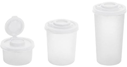Juego de 3 saleros y pimenteros transparentes, dispensador de especias recargable, tarro de condimentos, vinagre, vinagre, botella de especias para viajes, camping, picnic, al aire libre, color blanco