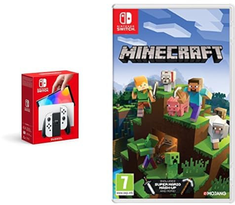 Nintendo Switch (OLED Model) - White+Minecraft Switch