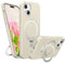 BENTIACC Liquid Silikon handyhülle für iPhone 14 hülle,iPhone 13 hülle, für MagSafe mit Unsichtbarem Ständer 4 Schichten stoßfeste Kratzfeste Schutzhülle für iPhone 14/13 (Beige)