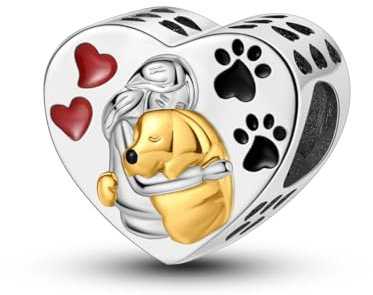 NARMO 925 Sterling Silber Charms Haustier Hunde Herz Charm Perlen für Pandora Armbänder