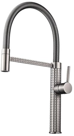 Homelody Grifo Cocina Grifo Retráctil De Resorte Para Lavado De Cocina Grifo De Agua Fría Y Caliente Fregadero Telescópico Giratorio Pistola Doméstica Gris