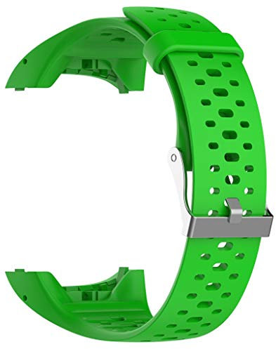 Silikon Uhrenarmband Kompatibel mit Polar M400 M430, Wasserdicht Weiche Loch Form Uhrenarmbänder für Outdoor Fitness Sport Herren Damen, Grün