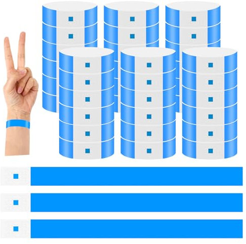500Pcs Eintrittsbänder Einlassbänder,Wasserdicht Event Armbänder,Party Kontrollbänder,Bedruckbar Securebänder,Einlassbändchen zur Kontrolle und Sicherheit,Veranstaltungen und Events-Blau