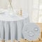Deconovo Party Table Cloth, Water Resistant Round Table Cover, Wipe Clean Tablecloth for Grass Table, 59in(150cm), Silver Grey