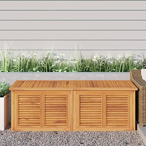 Iiaky Gartenbox mit Beutel 150x50x53 cm Massivholz Teak Aufbewahrungsbox Garten Boxen Aufbewahrung Box FüR Gartenauflagen Balkon Aufbewahrungsbox
