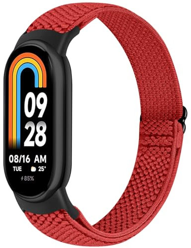 TumCez Cinturino Compatibile Con Xiaomi Smart Band 9/8 per Donna Uomo, Regolabile Braccialetto Elastico in Nylon di Ricambio Sportivo