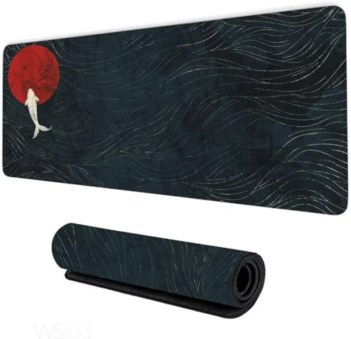 Tapis de Souris rouge Tapis de Souris Gamer XXL 1600x800x3mm, Imperméable Tapis Souris vert Tapis de Bureau, Tapis Souris Améliore la Vitesse et la Précision, Mouse Pad pour Maison/Bureau/Gamer WS-333