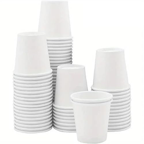 Paper Cups Disposable Single Wall White Coffee Drinking Cup for Hot and Cold Drinks Espresso Cappuccino and Tea Perfect for Home Office Cafe Work Parties Great for Serving Drink Samples 4oz (50 Pk)