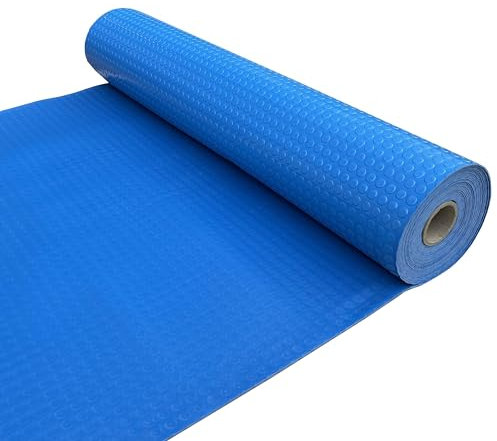 Shield Autocare © Heavy Duty Commerical Grade PVC Vinyl Floor Matting Garage Industrial Coin Penny Pattern Black | Blue | Light Grey | Dark Grey | 1.3m Width | 3mm Thick (Blue, 5m x 1.3m)