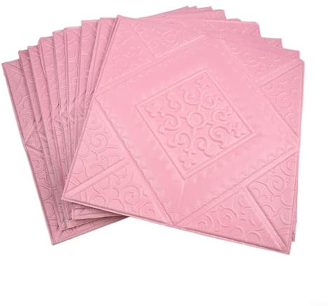 Lot de 10 panneaux muraux en mousse de polyéthylène souple pour isolation phonique et entretien facile pour différents espaces (rose)