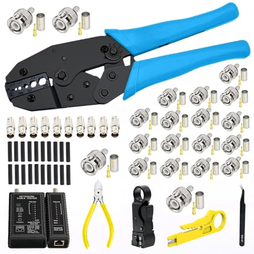 Dasxskj Koaxialkabel-Werkzeug-Set, BNC-Crimpzange für RG58, RG59, RG62, RG174