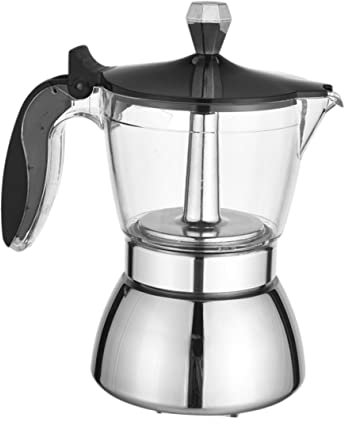 Alipis Caffettiera Acciaio Macchina Caffè Espresso Bollitore Caffè Resistente Caffettiera Manuale Casa Ufficio