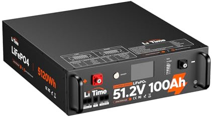 Litime 48V (51,2V) 100Ah LiFePO4 Batterie ComFlex Edition - Energiespeicher für Zuhause, 5,12kWh, 3U-Gehäuse, 3,5-Zoll-Touchscreen, EV-Grade-Zellen, UL-Zertifiziert, einfache Installation