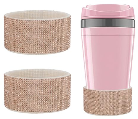 YELARXI Glitter Silicone Boot, Diamond Protective Boots Shining Anti Slip Cup Protector with 2.91-2.95 Bottom - Fitting for (Stanley Tumbler Water Bottle) 2 Pack & 30-40oz & Gold