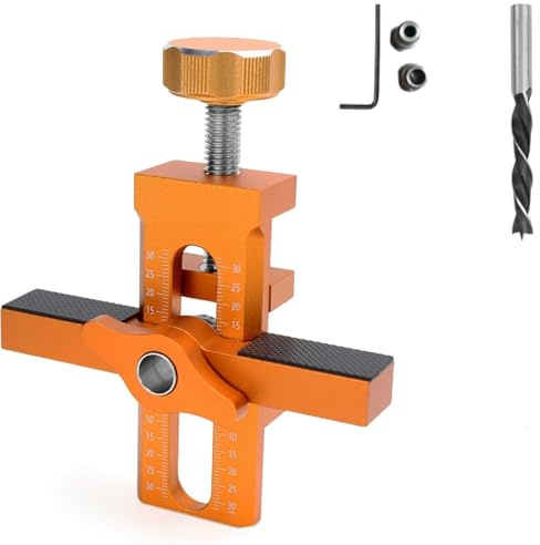 Upgraded Push to Open Bohrschablone, Schranktür Positionierungswerkzeug mit Bohrhilfe & 10mm Bohrsenker, Präzise Montagehilfe für Schranktüren & Möbeltüren, Anti-Rutsch Design (1 Set)