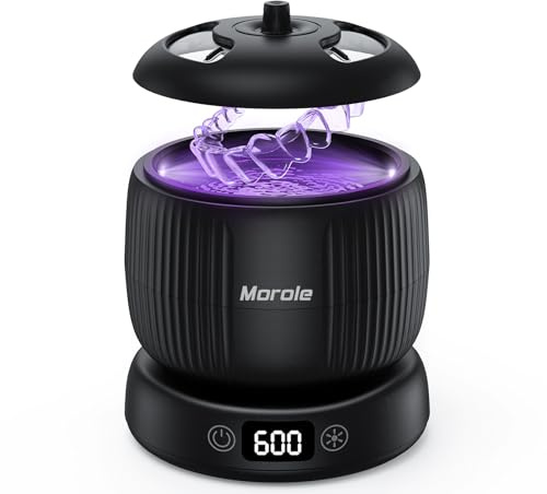 Morole Ultrasonic Cleaner with U-V Light Retainer Cleaner | 45kHz Ultrasonic Jewellery & Tooth Cleaner for Retainers with Digital Display, Night Guards and Jewellery-Black