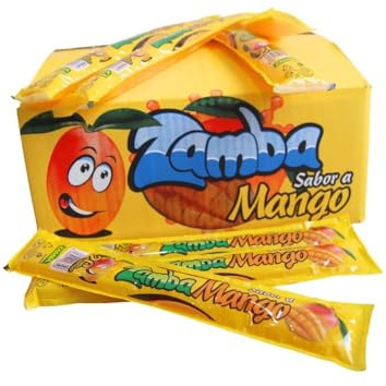 Polos Flash Zamba Mango 56 Unidades – Bebida para Congelar Infantil Sabor Mango Tropical, Formato Ahorro Refrescante para Verano, Sin Gluten y Sin Lactosa