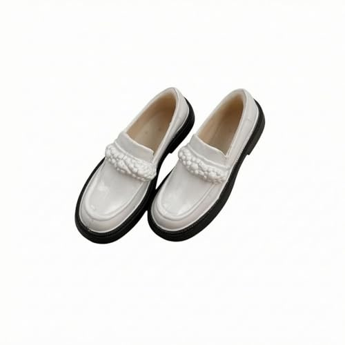 FytStycale Doll Loafer Molded Pull-on Doll Shoe Low Heel Miniature Footwear for OB22 Dolls , White